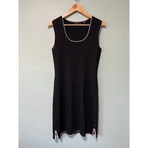 BCBG Maxazria Women's Black and Light Pink Bodycon Midi‎ Dress Size Medium